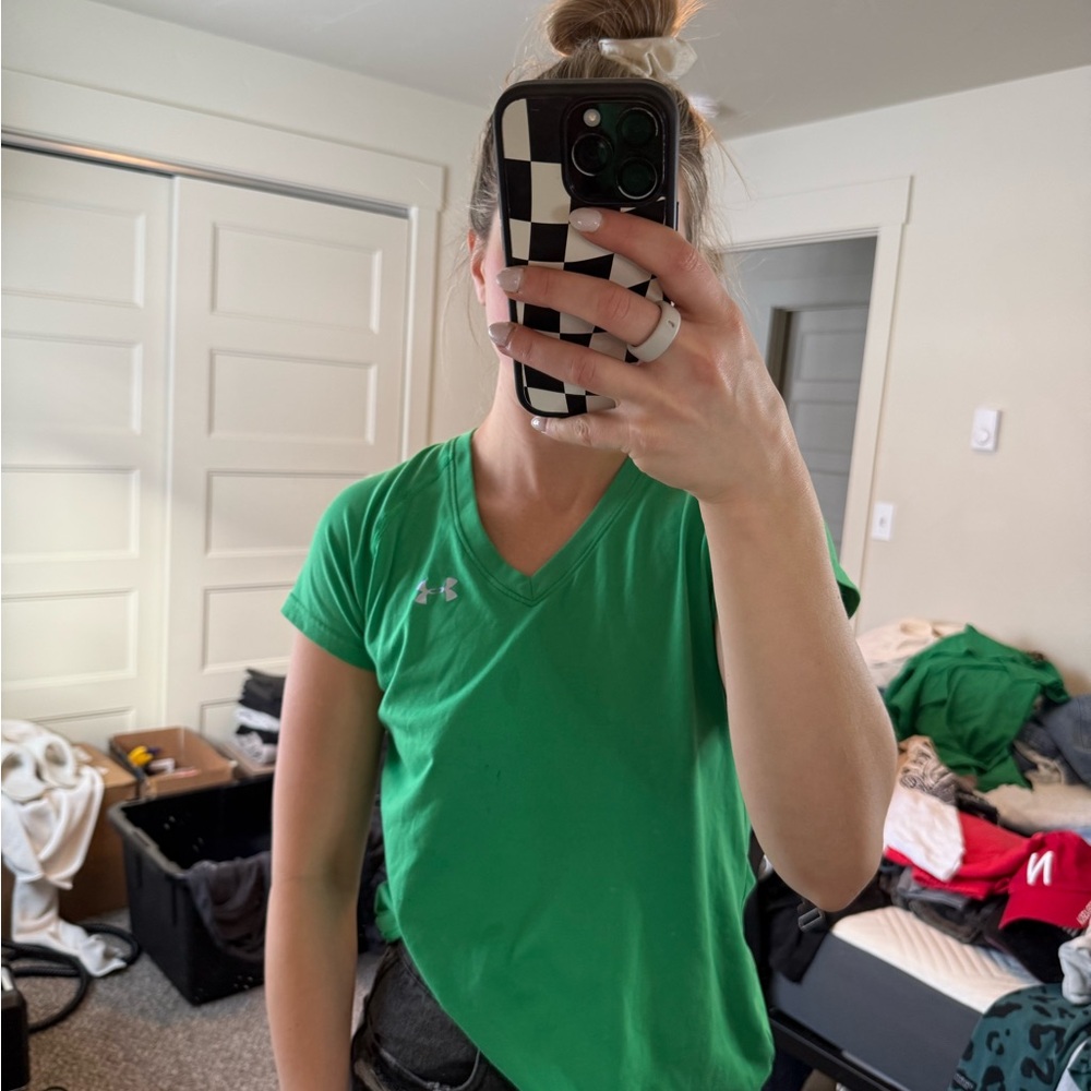 Women's Green V-Neck Under ArmourTop